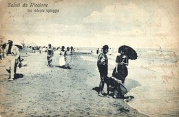 * T2/T3 Riccione, La Ridente Spiaggia / Beach, Bathing People (fl) - Ohne Zuordnung