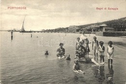 ** T2/T3 Portoroz, Portorose (Piran, Pirano); Bagni Di Spiaggia / Beach, Bathing People. Guido Costalunga 4. (EK) - Zonder Classificatie