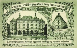 * T1/T2 A Magyar Levélbélyeg 50 éves Jubileuma 1921, A Levélbélyeggyűjtők Egyesületének Otthona, Főposta So. Stpl / The  - Ohne Zuordnung