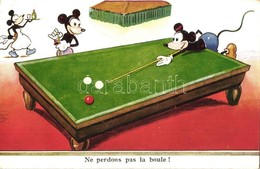 * T2/T3 Ne Perdons Pas La Boule! / 'Don't Lose The Ball!' Mickey Mouse Playing Billiard, Pool, Cue Sports (fa) - Zonder Classificatie