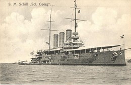 T2/T3 SMS Sankt Georg, Osztrák-magyar Páncélos Cirkáló Motorcsónakokkal / K.u.K. Kriegsmarine Armored Cruiser With Motor - Ohne Zuordnung