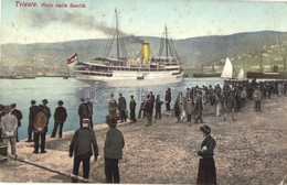 T3 Molo Della Sanita. Editore Milan Mandich No. 734. / Lloyddampfer Thalia / Lloyd Austriaco Austrian Steamship SS Thali - Unclassified