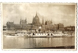 T2 1931 Zsófia Gőzüzemű Oldalkerekes Személyhajó Budapesten Az Országházzal Szemben / Zsófia Hungarian Passenger Steamsh - Unclassified