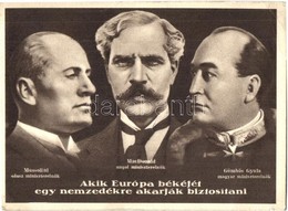 ** T2/T3 Akik Európa Békéjét Egy Nemzedékre Akarják Biztosítani: Mussolini, Olasz Miniszterelnök, MacDonald Angol Minisz - Ohne Zuordnung