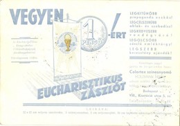 T2/T3 1938 Vegyen 1 Pengőért Eucharisztikus Zászlót! XXXIV. Nemzetközi Eucharisztikus Kongresszus Reklámlapja / 34th Int - Ohne Zuordnung