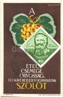 T2 Étel, Csemege, Orvosság, Tej-kávé Helyett Fogyasszunk Szőlőt! Kiadja Szőlő és Borpropaganda Iroda / Hungarian Wine An - Ohne Zuordnung