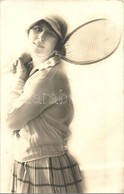 T2/T3 1929 Lady With Tennis Racket. Photo (EK) - Unclassified