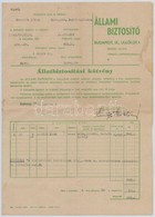 Budapest 1952. 'Állami Biztosító - Állatbiztosítási Kötvény' Kitöltött Kötvény T:III - Unclassified