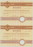 1991. Kárpótlási Jegyről Szóló Utalvány 10.000Ft-os Névértékben (3x) Sorszámkövetők, 'U' Sorozat', Szárazpecséttel T:I - Zonder Classificatie