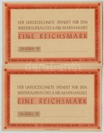 NSZK 1947. 'A Karl Marx Ház újjáépítésére' Kitöltetlen Téglajegy (2x) Sorszámkövetők T:I
FRG 1947. 'Wiederaufbau Des Kar - Ohne Zuordnung