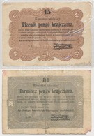 1849. 15kr + 30kr 'Kossuth Bankó' T:III- - Zonder Classificatie