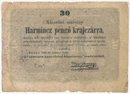 1849. 30kr 'Kossuth Bankó' Csillagos Sorozatszámmal T:III-,IV
Adamo G103A - Unclassified