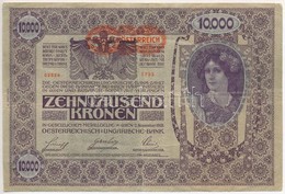 1918. 10.000K Hátlap Rajzos, 'DEUTSCHÖSTERREICH' Felülbélyegzéssel T:II - Zonder Classificatie