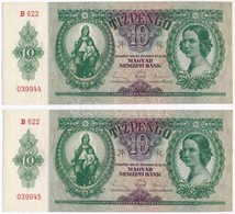 1936. 10P (2x) Sorszámkövetők, Nyomdai Papírráncokkal T:I - Zonder Classificatie