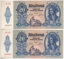 1941. 20P (2x) Sorszámkövetők T:II-,III
Adamo P12 - Zonder Classificatie