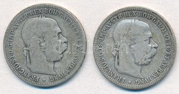 Ausztria 1893. 1K Ag 'Ferenc József' (2x) T:2-,3 Austria 1893. 1 Corona Ag 'Franz Joseph' (2x) C:VF,F - Zonder Classificatie