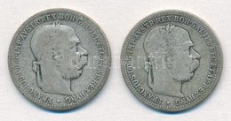 Ausztria 1893-1894. 1K Ag 'Ferenc József' (2xklf) T:2-,3 Austria 1893-1894. 1 Corona Ag 'Franz Joseph' (2xdiff) C:VF,F - Non Classificati