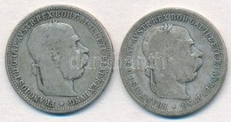 Ausztria 1893-1899. 1K Ag 'Ferenc József' (2xklf) T:2-,3 Austria 1893-1899. 1 Corona Ag 'Franz Joseph' (2xdiff) C:VF,F - Non Classificati