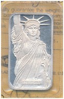 Amerikai Egyesült Államok ~1982. 'Liberty' Befektetési Ezüsttömb Lezárt Tasakban Tanúsítvánnyal (31,19g/0.999/28,5x49,5m - Zonder Classificatie