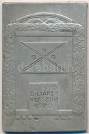 1939. 'Biliárdverseny / Scheid G. A. Tiszetelt Dija' Ag(?) Emlékplakett 'SGA' Gyártói Jelzéssel (58,83g/60x39mm) T:2 Ph. - Zonder Classificatie