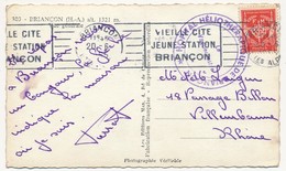 FM Rouge OMEC Briançon 1955 + "Hopital Héliothérapique De Briançon - Le Vaguemestre". - Sellos De Franquicias Militares