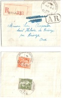 BRIOUZE St GERVAIS Orne Lettre Recommandée 1 F 75c Paix Yv 284A 286 Ob Horoplan Lautier A5 1936 Griffe AR Retour Rayée - Covers & Documents