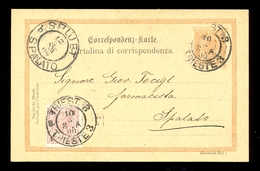 ITALY, DALMATIA, CROATIA - Stationery Additionaly Franked And Sent From Trieste To Split 10.03.1900. / 2 Scans - Andere & Zonder Classificatie