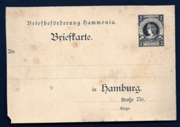 ENTIER POSTAL NEUF ALLEMAGNE- EMPIRE- CARTE PRIVÉE HAMMONIA- BRIEFKARTE HAMBURG 2 Pf. NOIR - Private & Local Mails