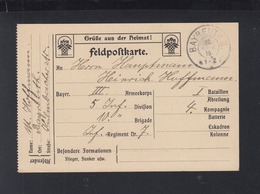 Bayern Feldpost 1916 Bayreuth - Feldpost (franchigia Postale)