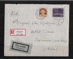 1937 Schweden, Luftpost-Brief Skoghall - Taormina Italien - Covers & Documents