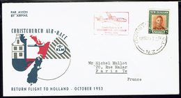 Nelle-Zélande - 1953 "Christchurch-Amsterdam - Air-Race - K.L.M" Timbre N° 293 Sur Enveloppe Pour Paris - B/TB - - Corréo Aéreo