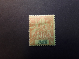 GRANDE COMORE   1897 ,   Type Groupe, Yvert No 7,  20  C Brique Sur Vert   Neuf * MH , TB - Unused Stamps