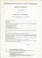 Demande D'admission Compagnie Nationale Des Experts Immobiliers Urbains Et Ruraux ,Paris, 1976 , Frais Fr 1.65 E - 1950 - ...