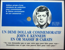 Demi Dollar Commémoratif JF Kennedy Or 18 Carats - Colecciones