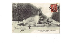 Cpa - 75 - PARIS  FONTAINE CARPEAUX -  TORTUE Turtle N°39 C.M. - Chevaux Marins - Animation Enfants Jeu Cerceau  1907 - Schildpadden