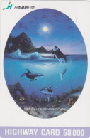 Carte JAPON - PEINTURE MILLER / BREACHING FOR THE MOON - Animal Dauphin ORQUE - ORCA JAPAN Highway  Card - HW 322 - Dolphins