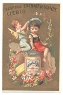 Figurina, Chromo, Victorian Trade Card. Liebig S. 106 Francese. Chromo A) Angelo Incorona Una Bambina. Litho Bognard. - Liebig
