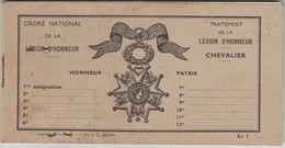 Petit Carnet Avec Photo / Légion D'Honneur / Chevalier / Pension - France