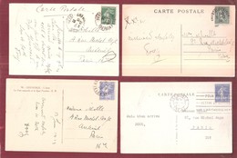 CPA 38 Grenoble QUATRE 4 FOUR DIFFERENT OLD USED WITH STAMPS POSTCARDS - Grenoble