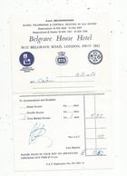 Facture ,  Angleterre ,  BELGRAVE HOUSE HOTEL ,  LONDON ,  1974,  Frais Fr 1.55 E - Reino Unido