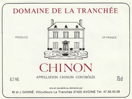 Rare étiquette Vin Chino Domaine De La Tranchée - Rouges