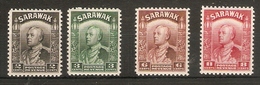 SARAWAK 1941 COLOUR CHANGES SG 107a, 108a, 111a, 112a UNMOUNTED MINT Cat £29.75 - Sarawak (...-1963)
