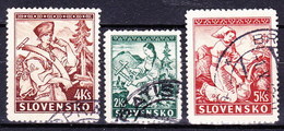 Slovaquie 1939 Mi 43-5 (Yv 47+51-2) Obliteré, - Used Stamps