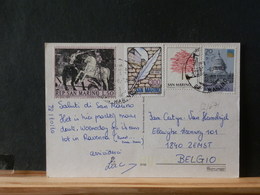 82/670  CP  POUR LA BELG. SAN MARINO 1986 - Storia Postale