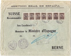 1917 Grossformatiger R-Brief Vom Spanischen Konsulat Von Pera An Spanischen Minister In Bern; - Briefe U. Dokumente