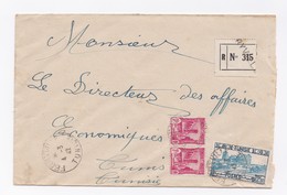 ENVELOPPE RECOMMANDEE DE FERRYVILLE POUR TUNIS DU 04/03/1942 - Briefe U. Dokumente