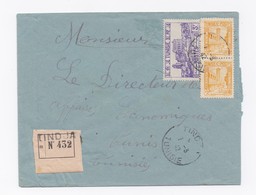 ENVELOPPE RECOMMANDEE DE TINDJA POUR TUNIS DU 07/03/1942 - Cartas & Documentos