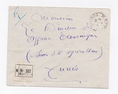 ENVELOPPE RECOMMANDEE DE MATEUR POUR TUNIS DU 05/03/1942 - Cartas & Documentos