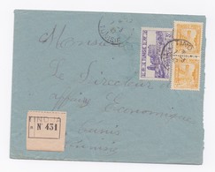ENVELOPPE RECOMMANDEE DE TINDJA POUR TUNIS DU 07/03/1942 - Lettres & Documents