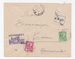 ENVELOPPE RECOMMANDEE DE FERRYVILLE POUR TUNIS DU 02/03/1942 - Lettres & Documents